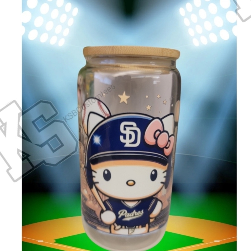 Hello Kitty Baseball Glass Tumbler‎